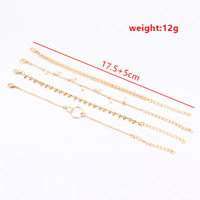 Geometric Pearl Jewelry 4-Piece Set