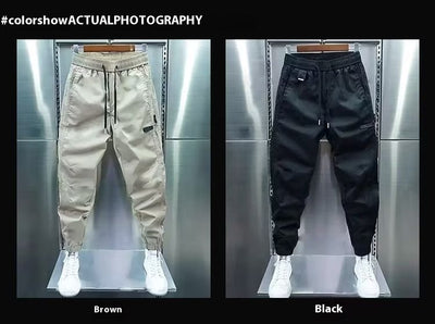 Pantalon décontracté d'été fin pour homme, couleur unie, tendance, style Hong Kong, coupe slim