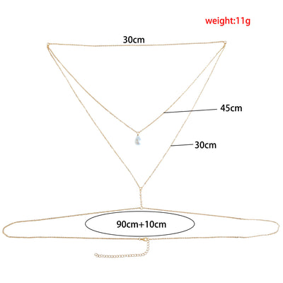 Elegant Pearl Multi-Layer Back Necklace