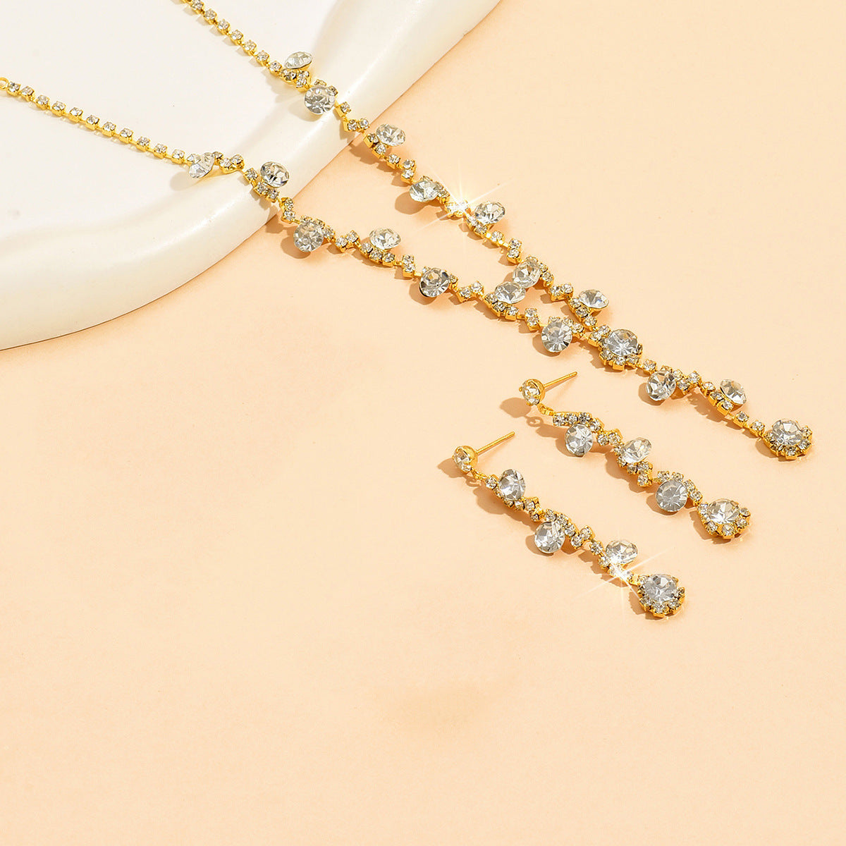 Crystal Necklace & Bracelet Jewelry Set