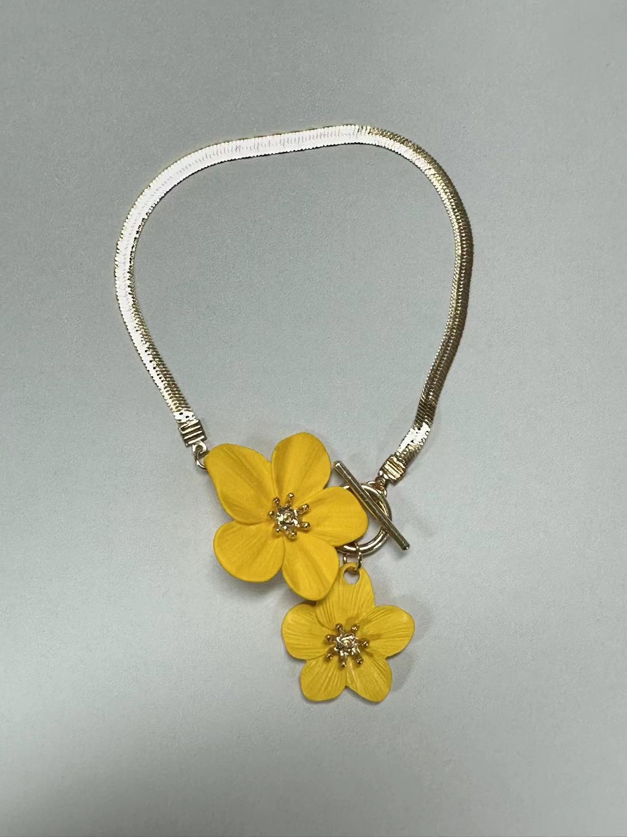 Simple Flower Anklet with OT Buckle