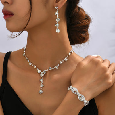 Crystal Necklace & Bracelet Jewelry Set