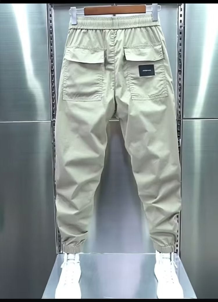 Pantalon décontracté d'été fin pour homme, couleur unie, tendance, style Hong Kong, coupe slim