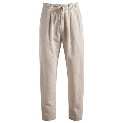 Pantalon décontracté en coton et lin pour homme