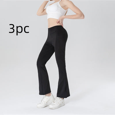 Pantalon court amincissant taille moyenne pour femme, pantalon bootcut décontracté à poches