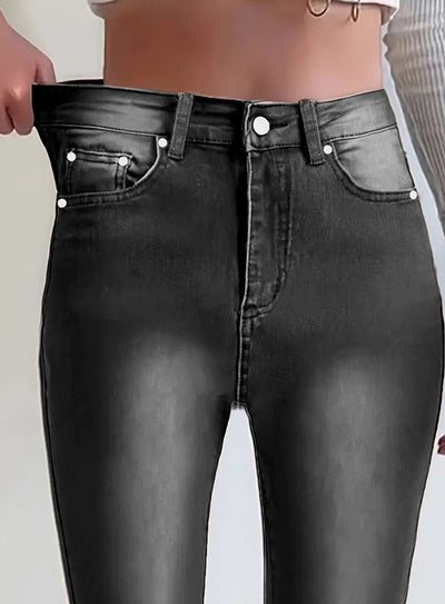 American Retro Brown Straight-leg Denim Pants