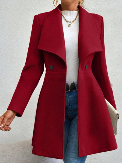 Women's Coat Slim Fit Long Fashion Lapel