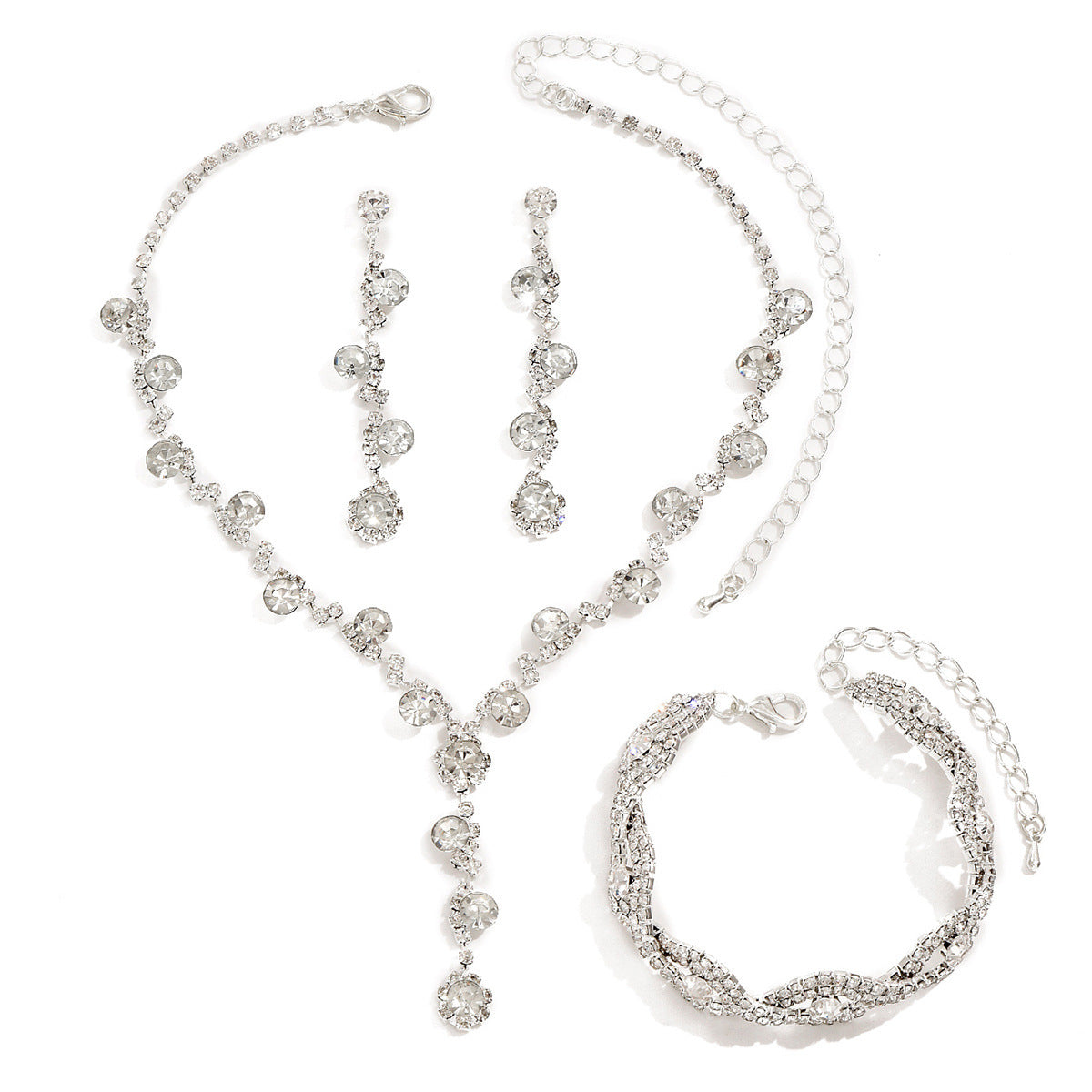 Crystal Necklace & Bracelet Jewelry Set