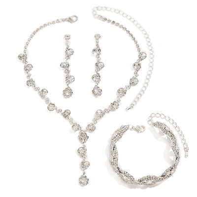 Crystal Necklace & Bracelet Jewelry Set