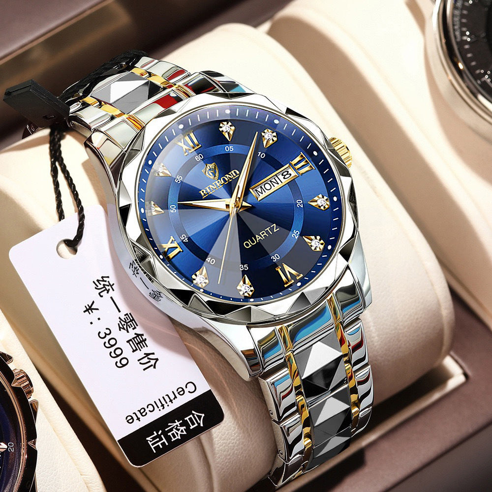 Men’s Waterproof Luminous Dual Calendar Watch