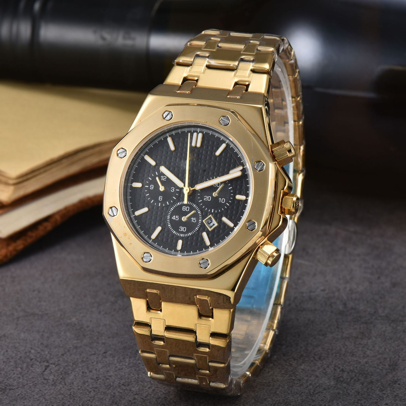 Men’s Stainless Steel Quartz Calendar Watch
