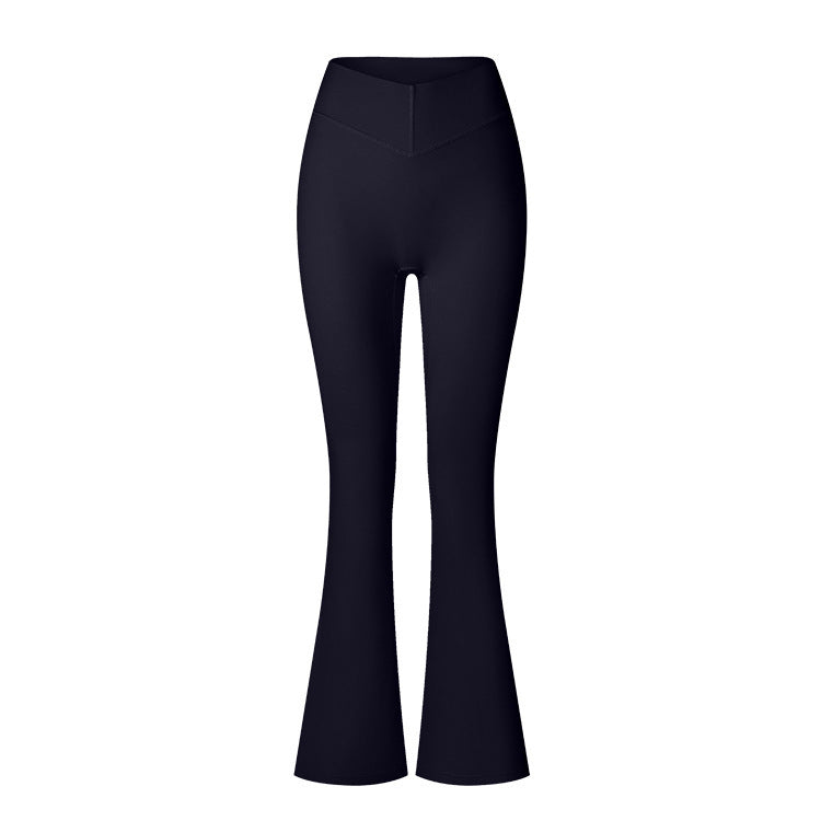 Brushed Flared V-waist Sports Tight Trousers