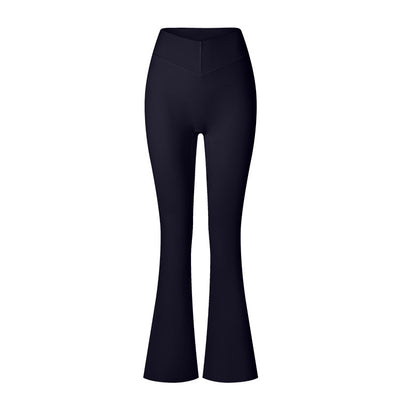 Brushed Flared V-waist Sports Tight Trousers