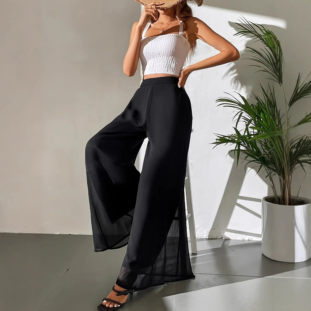 Casual Chiffon Wide-leg Pants Loose Trousers