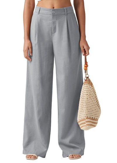 Loose Casual And Comfortable Pocket Straight-leg Pants