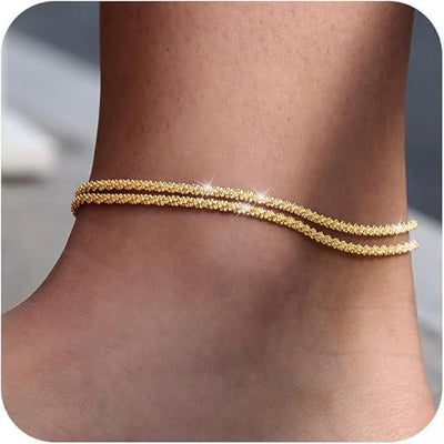 Minimalist Double Layer Anklet for Women