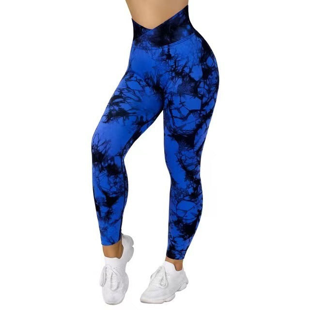 Leggings sans couture tie-dye pour femmes, pantalons de yoga push-up, leggings de sport, fitness, course à pied, gym