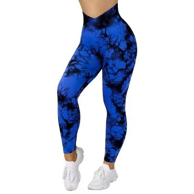 Leggings sans couture tie-dye pour femmes, pantalons de yoga push-up, leggings de sport, fitness, course à pied, gym