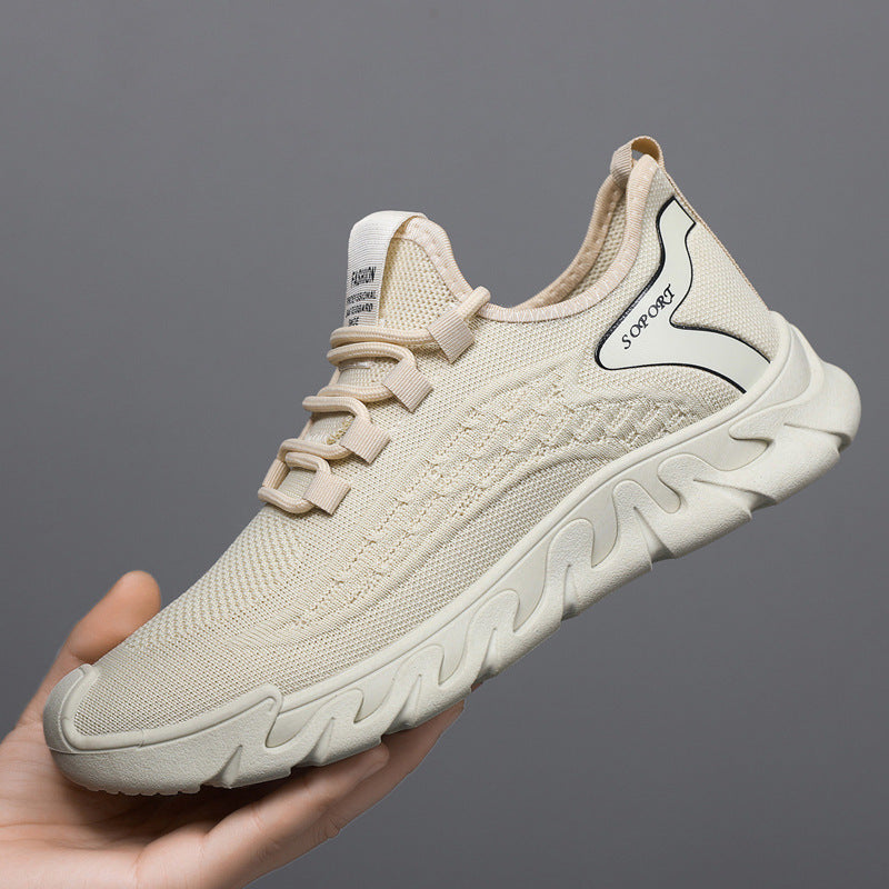 Spring New Breathable Thin Mesh Flyknit Casual Versatile Men's Sneakers