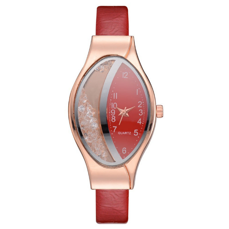 Montre femme tendance avec ceinture serpent et diamants