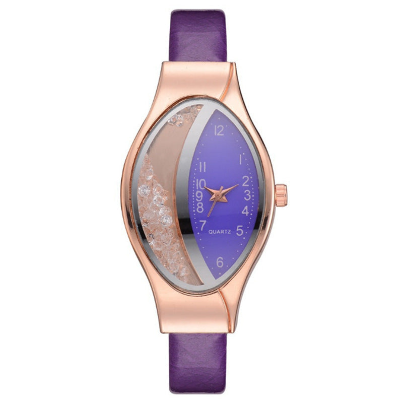 Montre femme tendance avec ceinture serpent et diamants