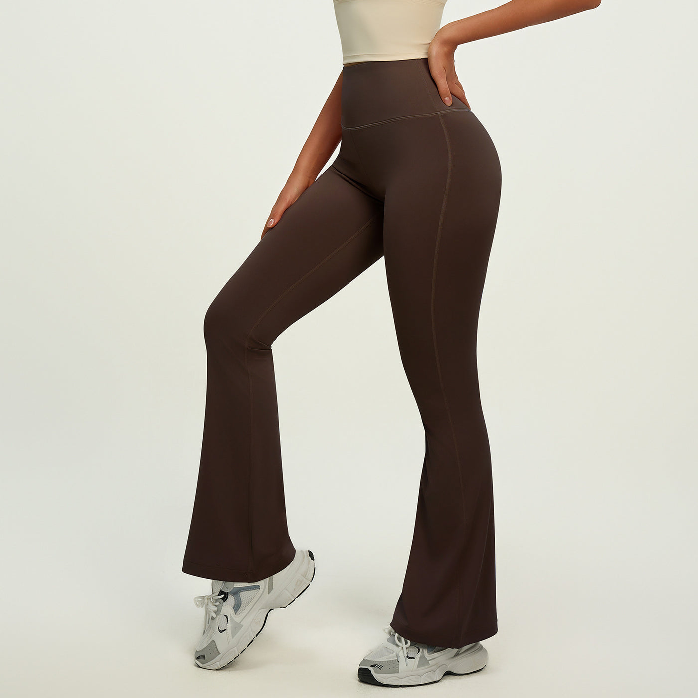 High Waist Hip Lift Yoga Bell-bottom Pants Nude Feel Fitness