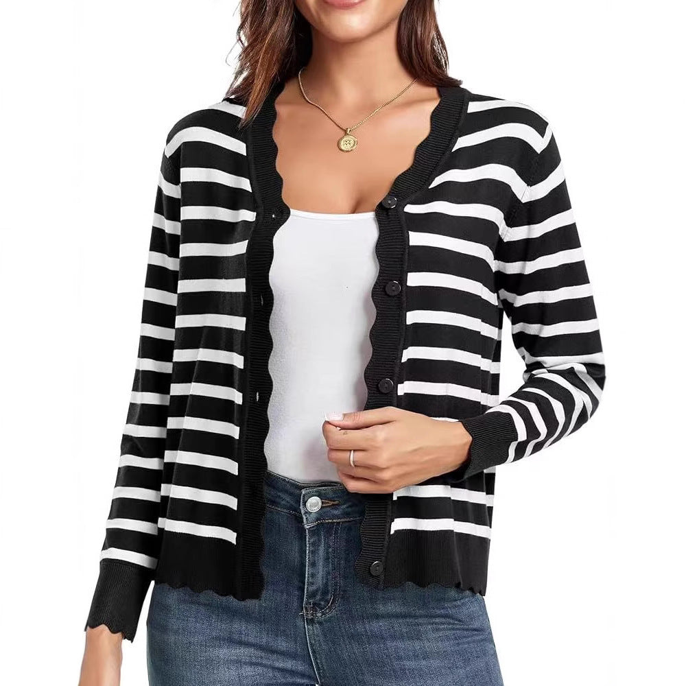 Manteau cardigan court en tricot tendance