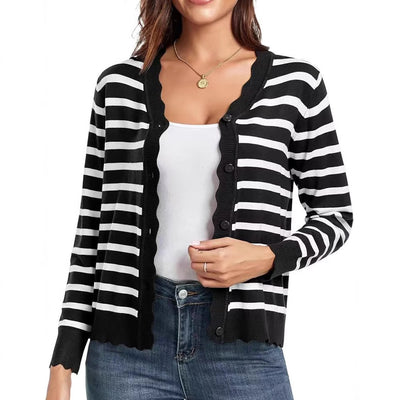 Manteau cardigan court en tricot tendance