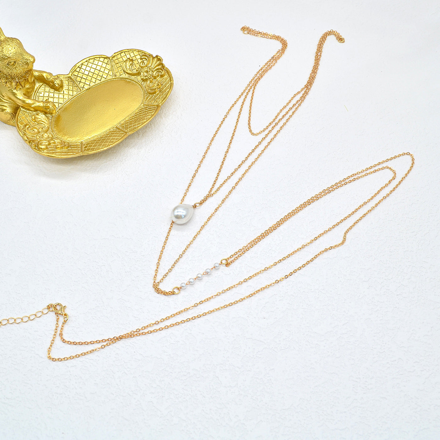 Elegant Pearl Multi-Layer Back Necklace