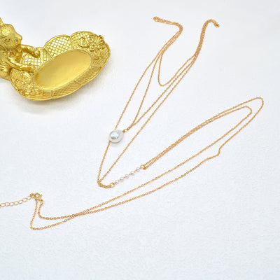 Elegant Pearl Multi-Layer Back Necklace