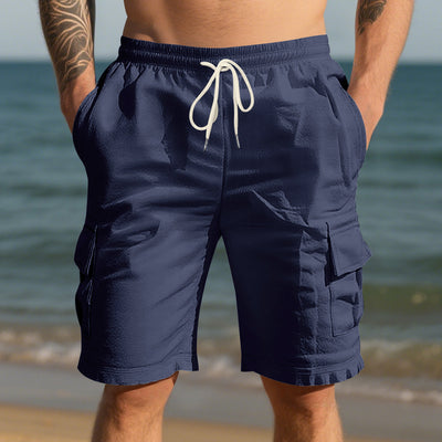 Men's Air-permeable Beachwear Linen Loose Multi-pocket Casual Shorts