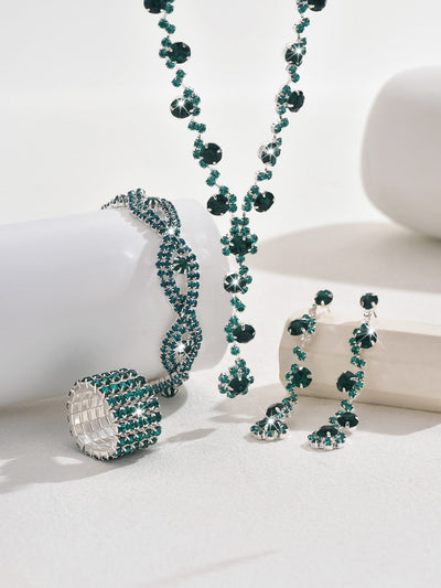 Crystal Necklace & Bracelet Jewelry Set