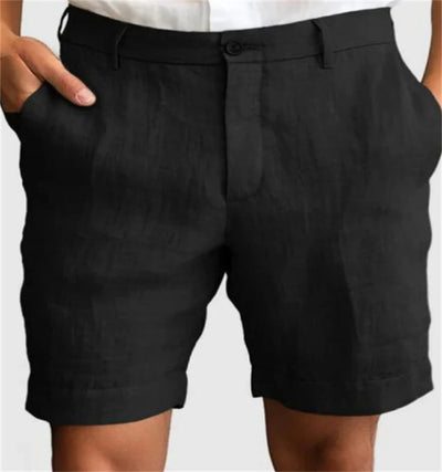 Men's Linen Summer Breathable Solid Color Outdoor Shorts
