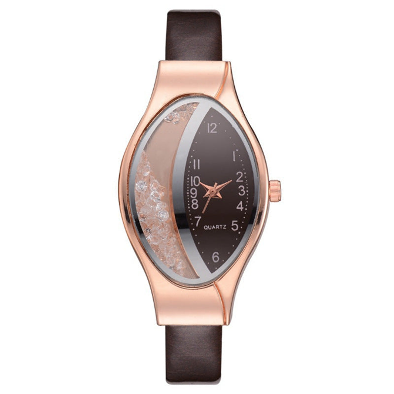 Montre femme tendance avec ceinture serpent et diamants