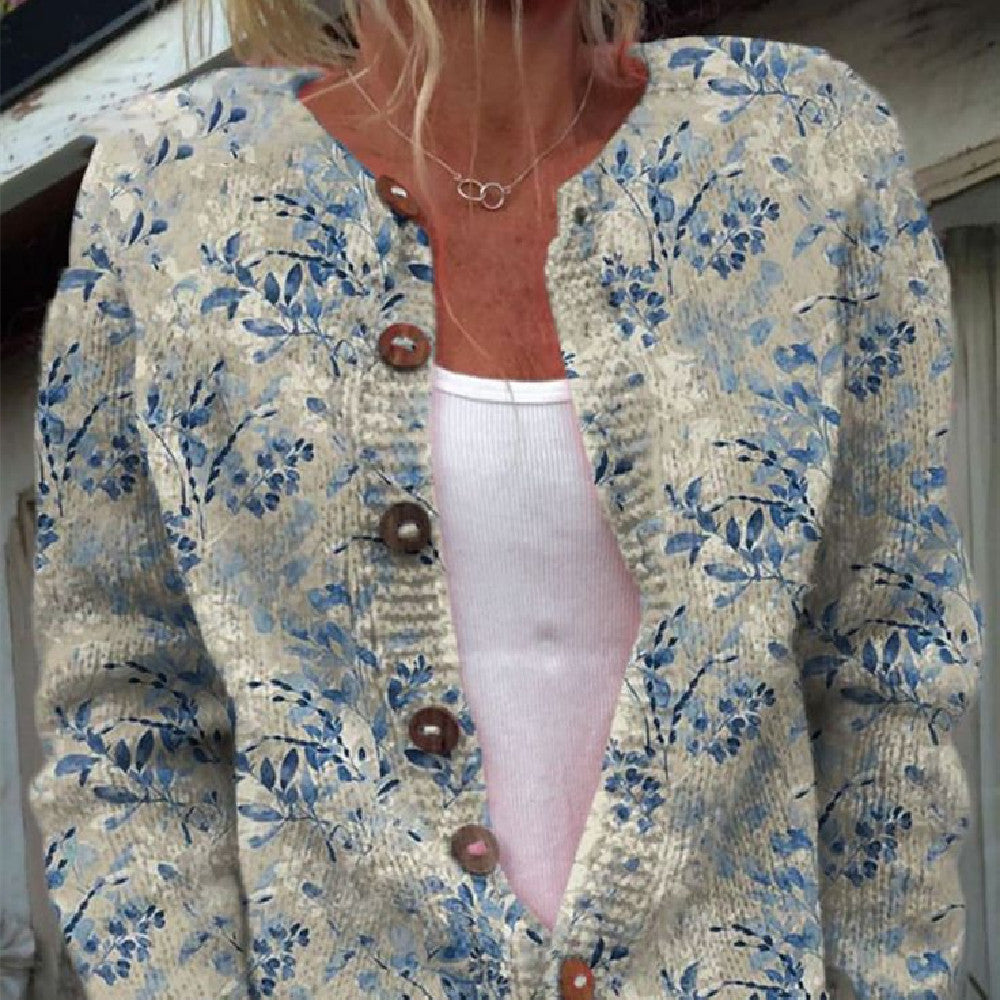 Cardigan imprimé de Noël à motif dessin animé pour femme