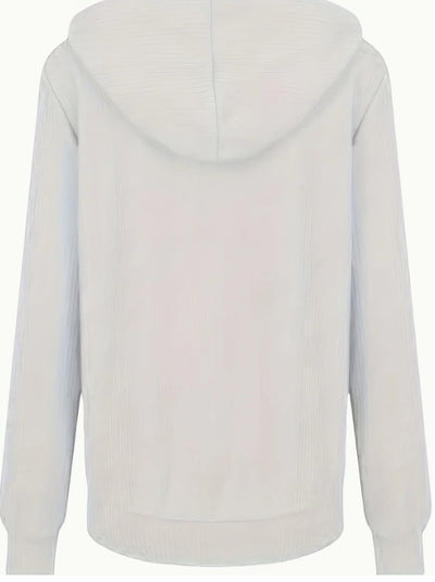 Zip Up Drawstring Hoodies, Casual Soldi Long Sleeve Sweatshirt