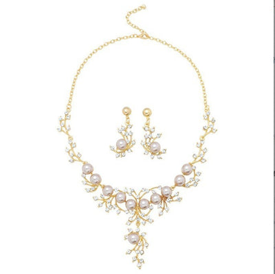 Women's Fashion Necklace Two-piece Earrings Set