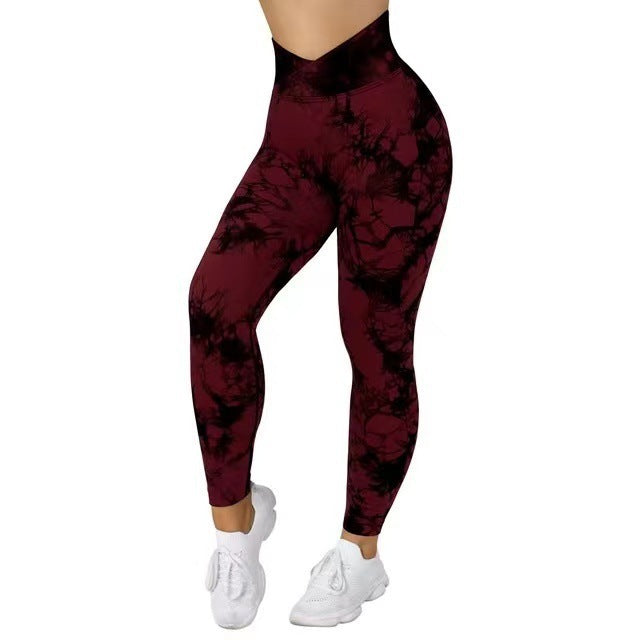 Leggings sans couture tie-dye pour femmes, pantalons de yoga push-up, leggings de sport, fitness, course à pied, gym