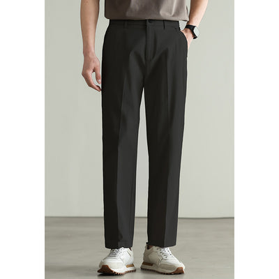 Cotton Blended Elasticated Slacks Men's Straight