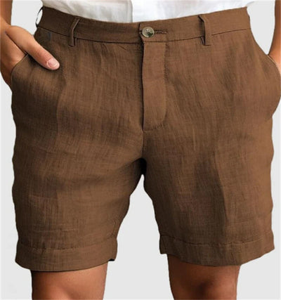 Men's Linen Summer Breathable Solid Color Outdoor Shorts