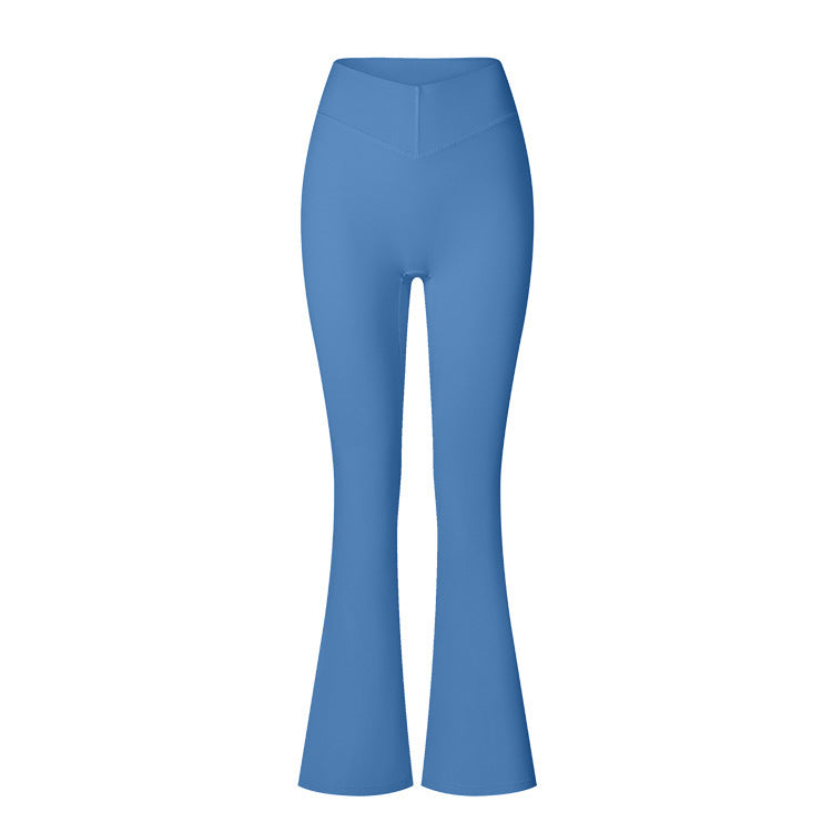 Brushed Flared V-waist Sports Tight Trousers