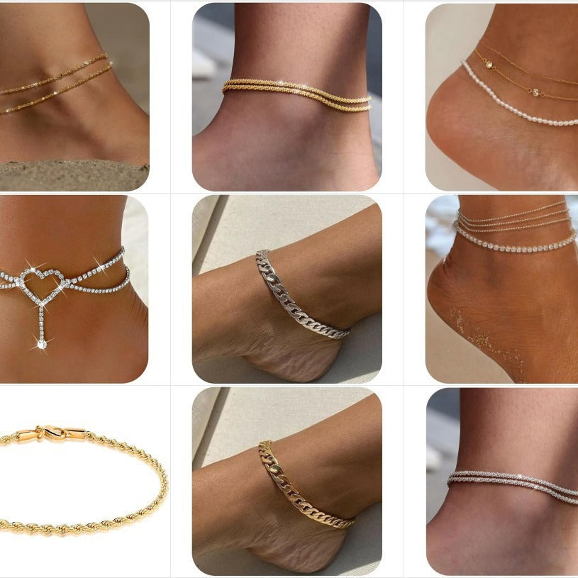 Minimalist Double Layer Anklet for Women