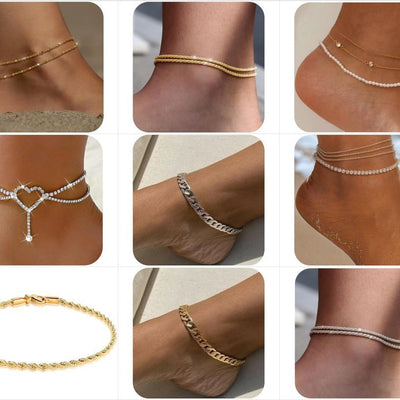 Minimalist Double Layer Anklet for Women