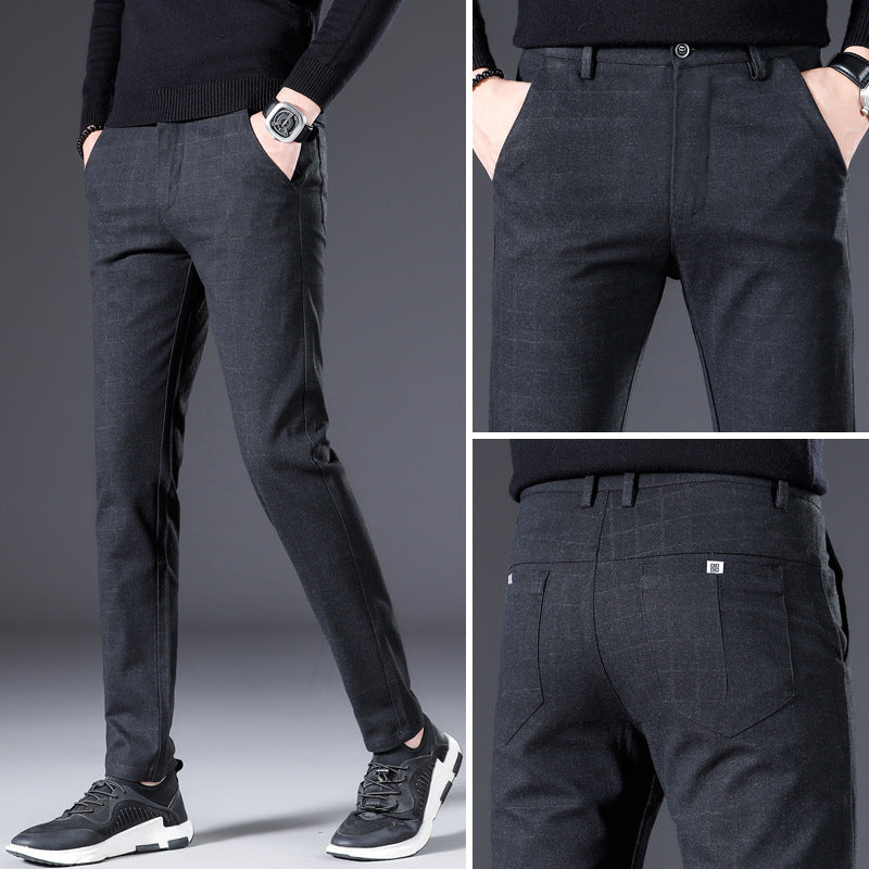 Pantalon habillé extensible pour homme, coupe slim