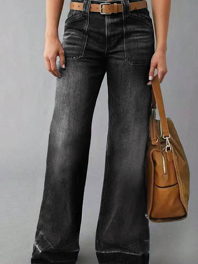 Retro High Waist Straight Loose Slimming And All-matching Jeans