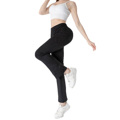 Pantalon court amincissant taille moyenne pour femme, pantalon bootcut décontracté à poches