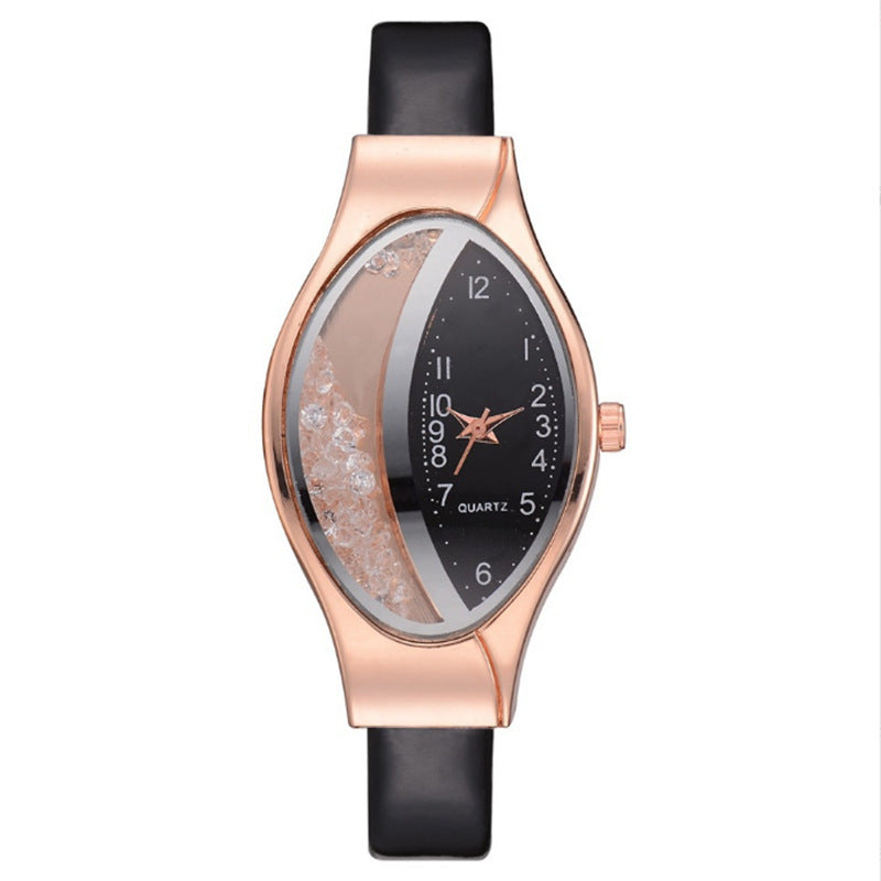 Montre femme tendance avec ceinture serpent et diamants