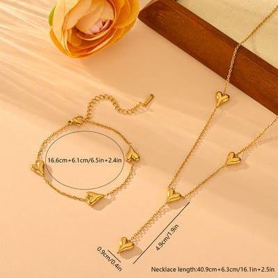 Peach Heart Tassel Necklace for Women