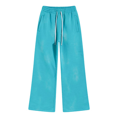 American Street Fashion Style For Men And Women Distressed Fleece Straight Wide-leg Casual Pants