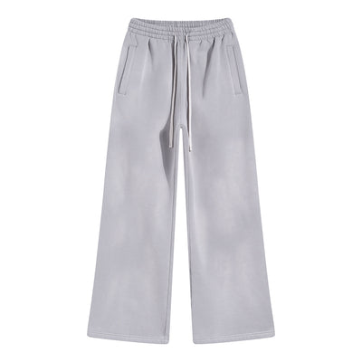 American Street Fashion Style For Men And Women Distressed Fleece Straight Wide-leg Casual Pants